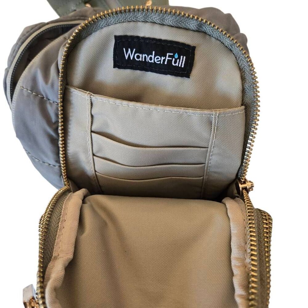 WanderFull Womens Quilted Water Bottle Card Slot Hydrobag Crossbody Bag Gray - Picture 4 of 9